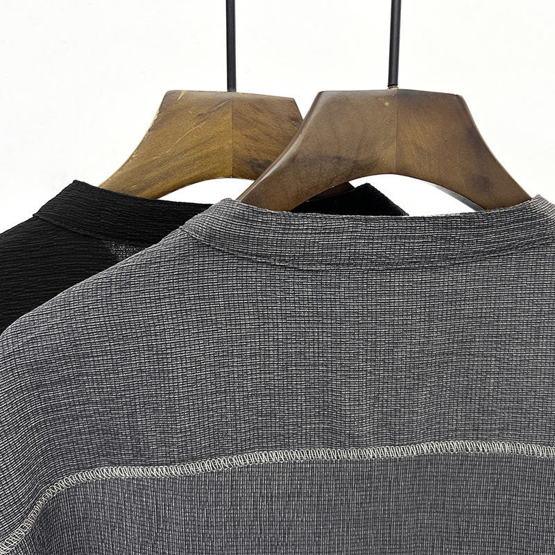 Buddha Stones Summer Solid Color Men Short Sleeve Button Shirt - image 7