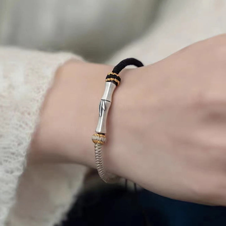 Buddha Stones 925 Sterling Silver Bamboo Protection Braided Bracelet - image 6