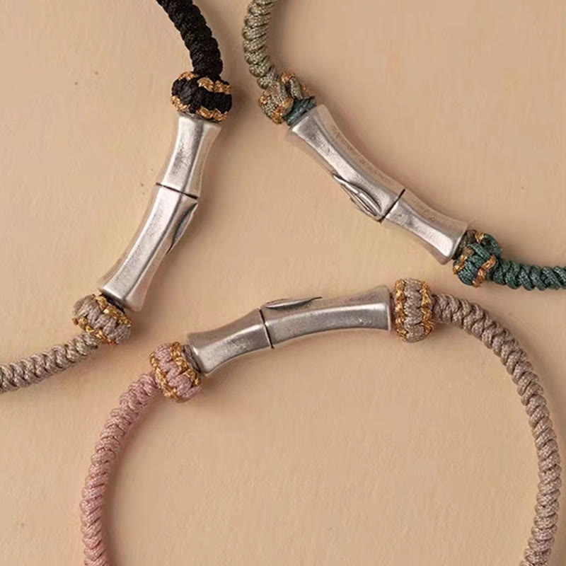 Buddha Stones 925 Sterling Silver Bamboo Protection Braided Bracelet - image 10