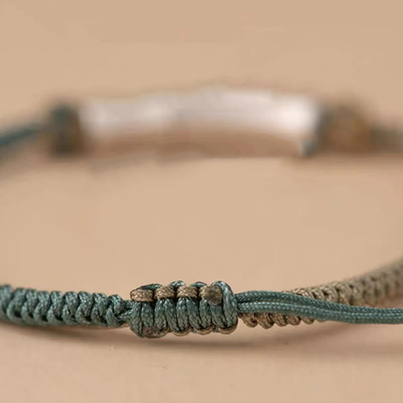 Buddha Stones 925 Sterling Silver Bamboo Protection Braided Bracelet - image 12