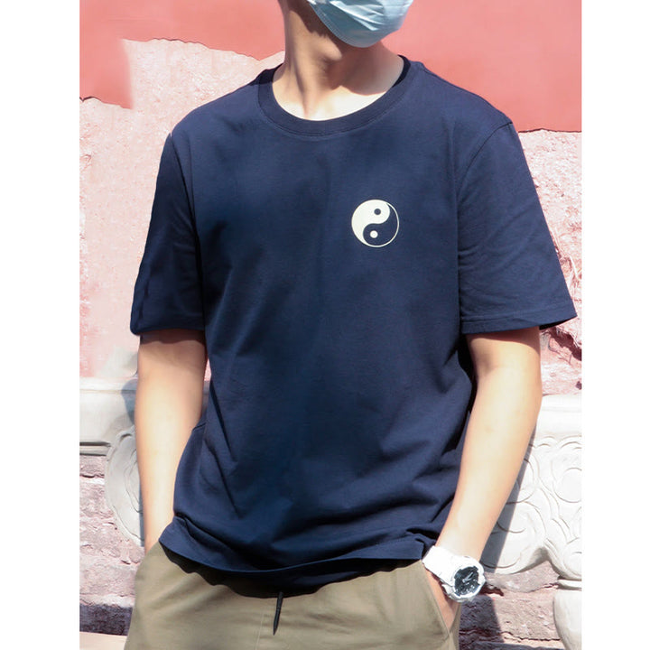 Buddha Stones Men's Summer Round Neck Short Sleeve Yin Yang Cotton T-Shirt - image 3