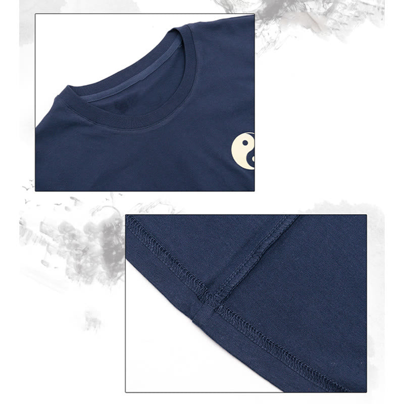 Buddha Stones Men's Summer Round Neck Short Sleeve Yin Yang Cotton T-Shirt - image 7