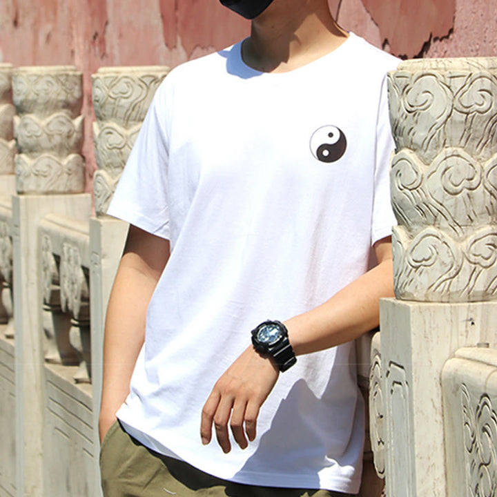 Buddha Stones Men's Summer Round Neck Short Sleeve Yin Yang Cotton T-Shirt - image 10