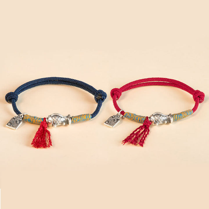 Buddha Stones 999 Sterling Silver Red String Lucky Koi Fish Protection Bracelet - image 13