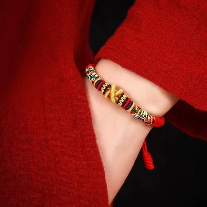 Buddha Stones 925 Sterling Silver Om Mani Padme Hum King Kong Knot Faith Bracelet - image 4