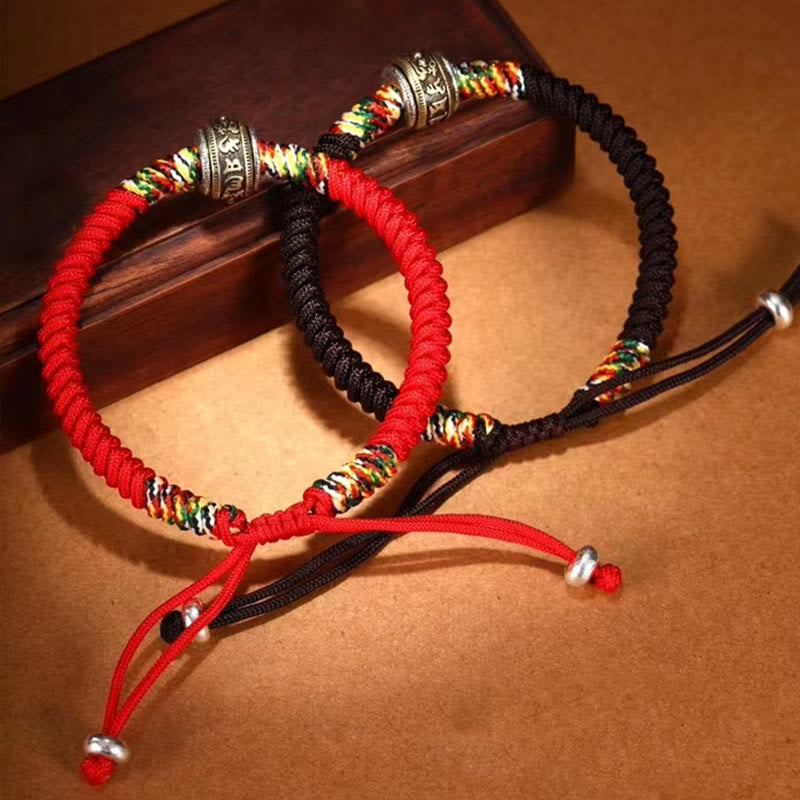 Buddha Stones 925 Sterling Silver Om Mani Padme Hum King Kong Knot Faith Bracelet - image 18