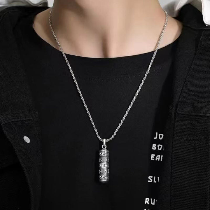 Buddha Stones Om Mani Padme Hum Swastika Twisted Chain Wisdom Necklace Pendant - image 5