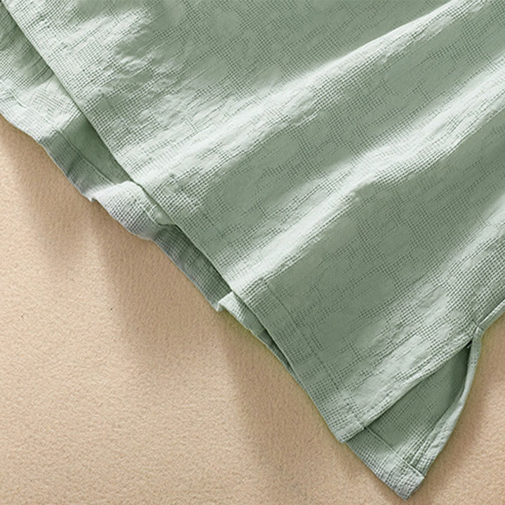 Buddha Stones Plum Blossom Embroidery Frog-Button Short Sleeve Cotton Linen Shirt - image 17