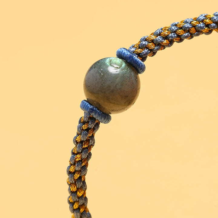 Buddha Stones Handmade Red Agate Amethyst Golden Rutilated Quartz Pink Crystal Bead Calm Braided Bracelet - image 31