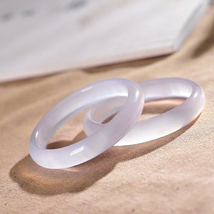 Buddha Stones Natural Chalcedony Positive Energy Bracelet Bangle - image 3