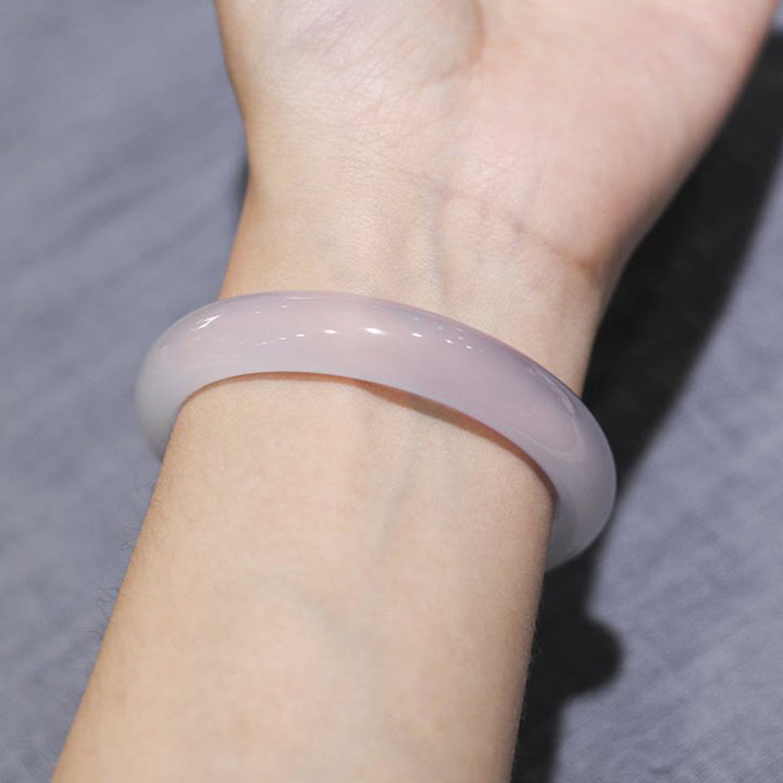 Buddha Stones Natural Chalcedony Positive Energy Bracelet Bangle - image 4