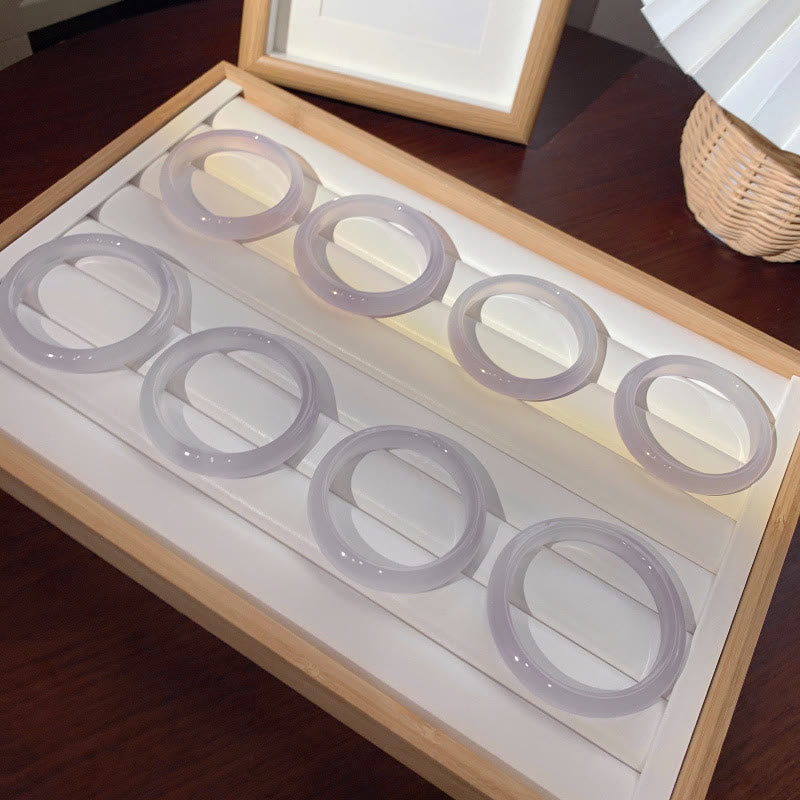 Buddha Stones Natural Chalcedony Positive Energy Bracelet Bangle - image 10