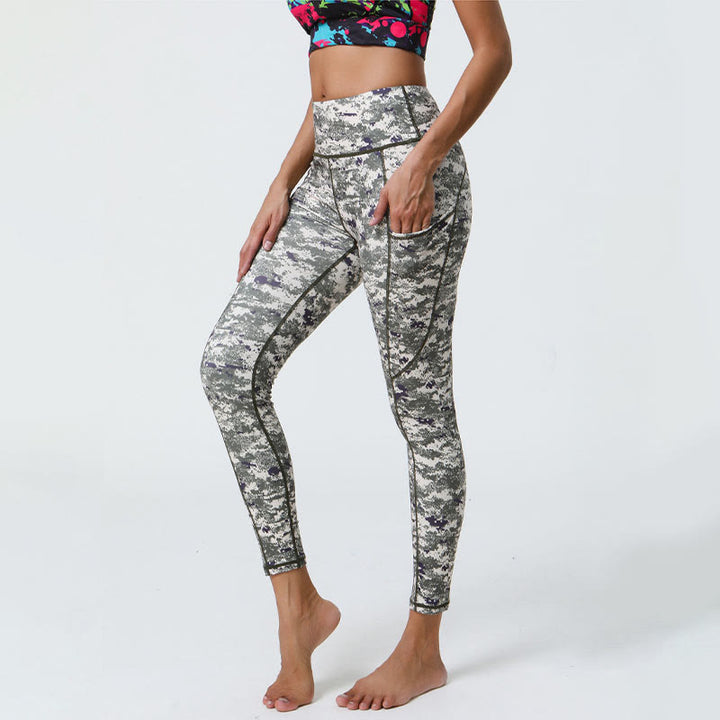 Buddha Stones Rose Lines Tiger Leopard Print Sports Fitness High Waist Leggings Women's Yoga Pants With Pockets - image 27