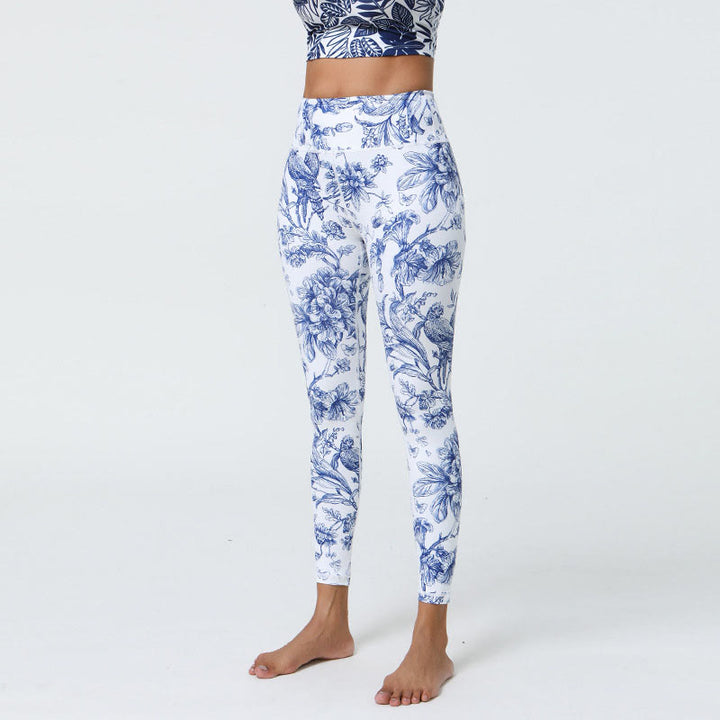 Buddha Stones Flowers Leaves Dandelions Pineapples Print Sports Fitness High Waist Leggings Women's Yoga Pants - image 2