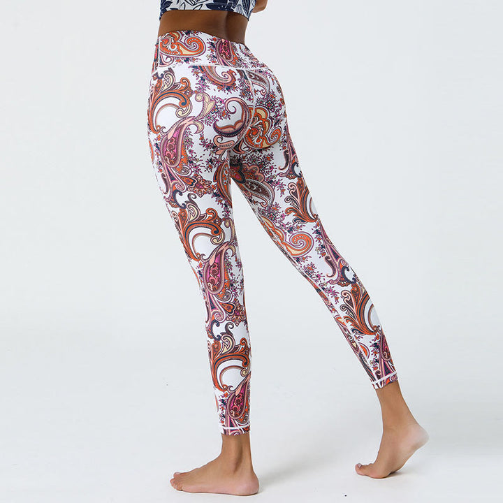 Buddha Stones Flowers Feathers Sun Moon Print Sports Fitness Yoga High Waist Leggings Women's Pants - image 20