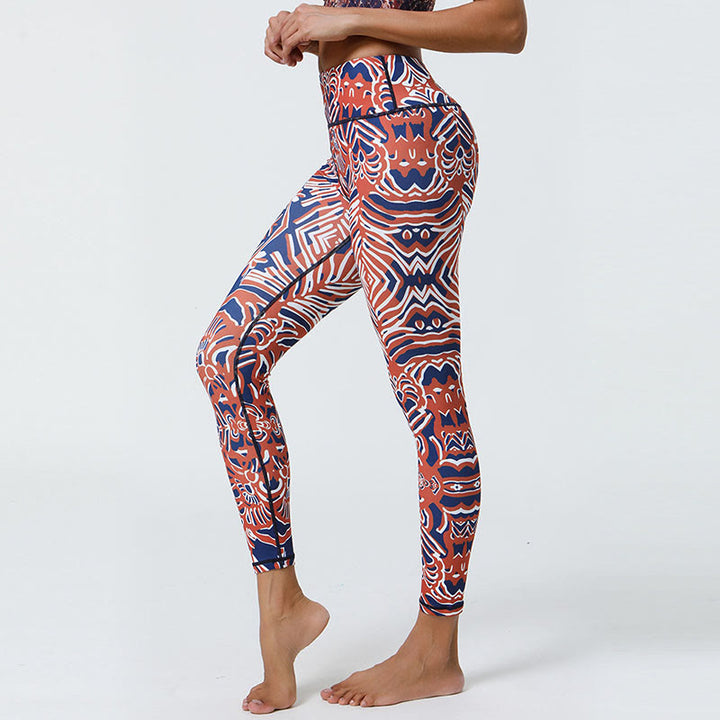 Buddha Stones Flowers Feathers Sun Moon Print Sports Fitness Yoga High Waist Leggings Women's Pants - image 29