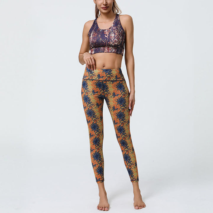 Buddha Stones Flowers Geometric Mandalas Print Sports Fitness Yoga High Waist Leggings Women's Pants - image 4