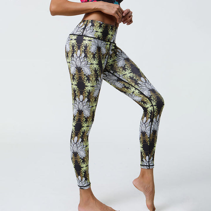 Buddha Stones Flowers Geometric Mandalas Print Sports Fitness Yoga High Waist Leggings Women's Pants - image 19