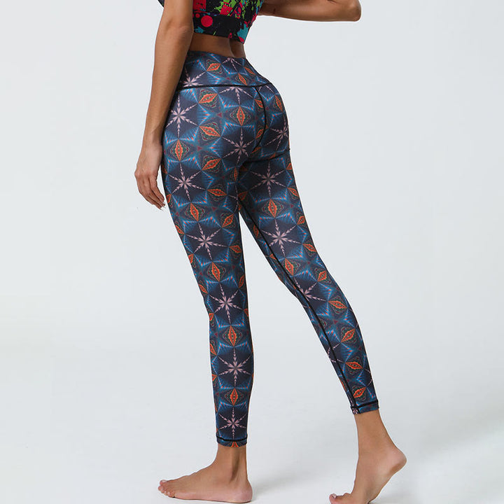 Buddha Stones Flowers Geometric Mandalas Print Sports Fitness Yoga High Waist Leggings Women's Pants - image 23