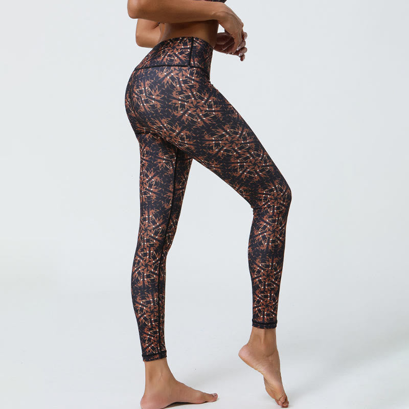 Buddha Stones Flowers Geometric Mandalas Print Sports Fitness Yoga High Waist Leggings Women's Pants - image 33