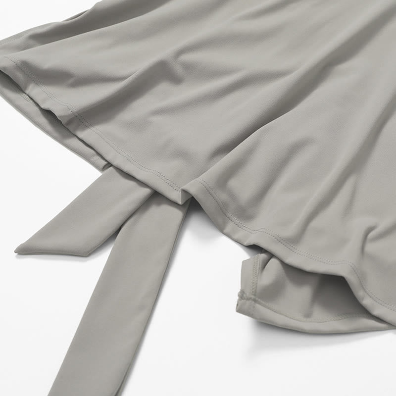 Buddha Stones Solid Color Sports Tennis Yoga Lace-up Women Sports Dress - image 27