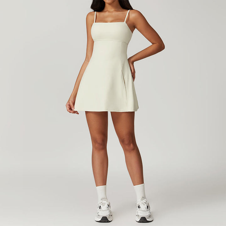 Buddha Stones Solid Backless Tennis Yoga Women Sports Dress - image 5