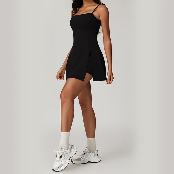 Buddha Stones Solid Backless Tennis Yoga Women Sports Dress - image 13