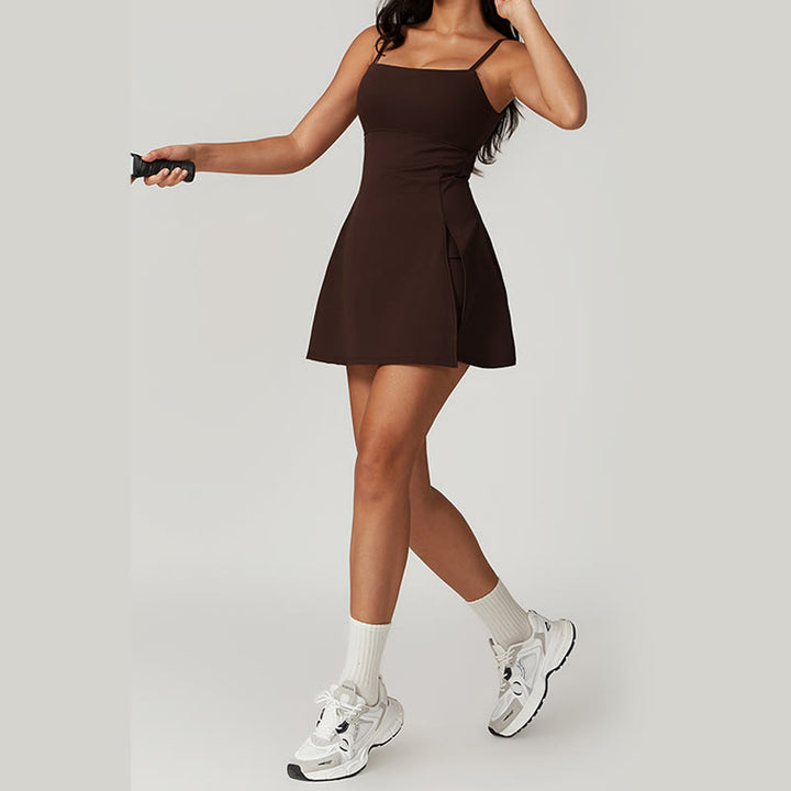 Buddha Stones Solid Backless Tennis Yoga Women Sports Dress - image 20