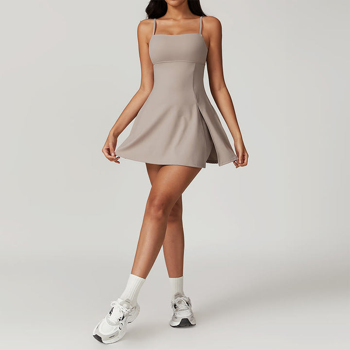 Buddha Stones Solid Backless Tennis Yoga Women Sports Dress - image 27