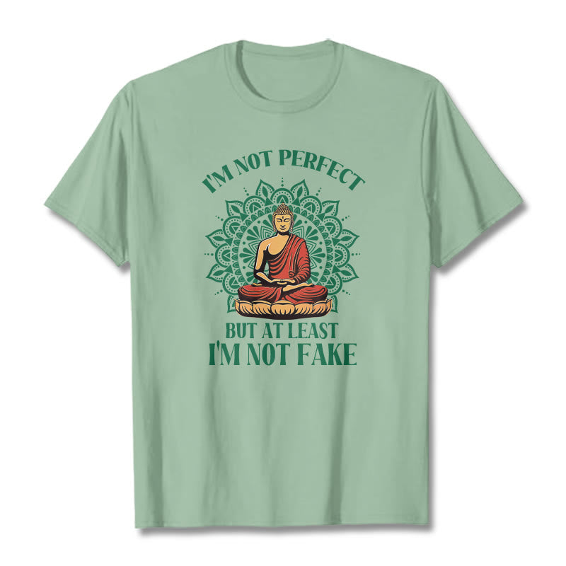 Buddha Stones I'm Not Perfect Tee T-shirt - PaleGreen - 2XL - image 1