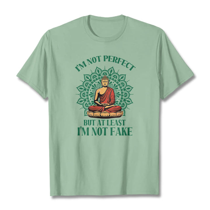Buddha Stones I'm Not Perfect Tee T-shirt - PaleGreen - 2XL - image 1