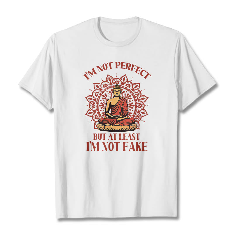 Buddha Stones I'm Not Perfect Tee T-shirt - White - 2XL - image 7