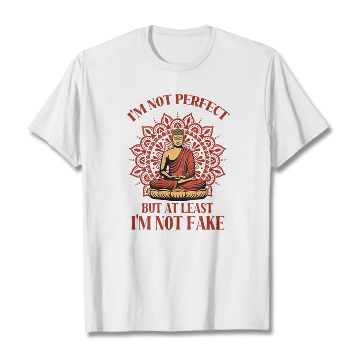 Buddha Stones I'm Not Perfect Tee T-shirt - White - 2XL - image 7