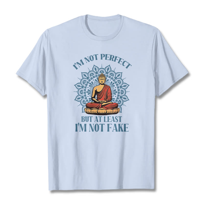 Buddha Stones I'm Not Perfect Tee T-shirt - LightCyan - 2XL - image 18