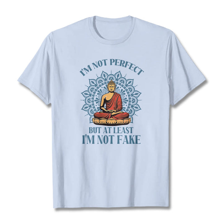 Buddha Stones I'm Not Perfect Tee T-shirt - LightCyan - 2XL - image 18