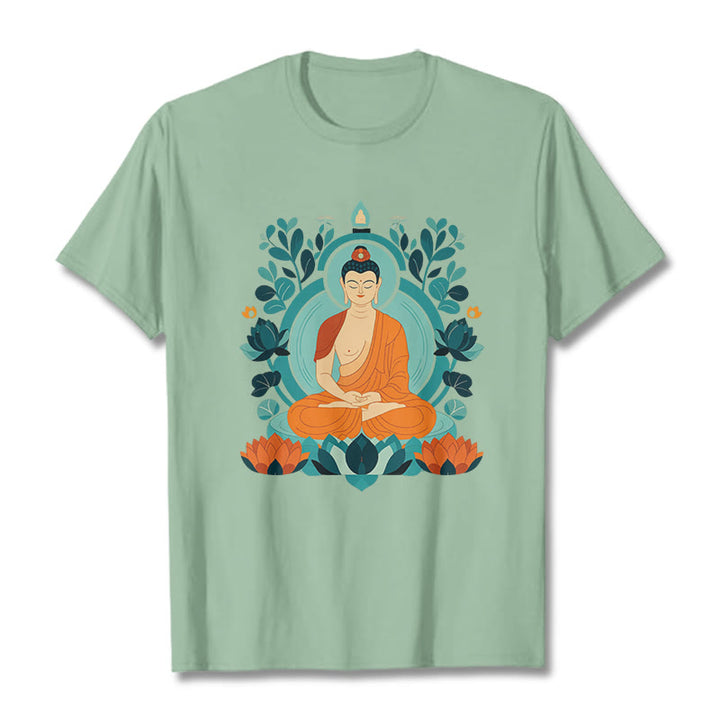 Buddha Stones Lotus Buddha Meditation Tee T-shirt