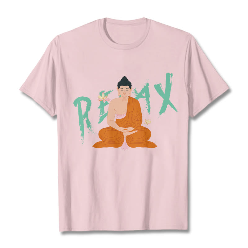 Buddha Stones RELAX Lotus Buddha Tee T-shirt - LightPink - 2XL - image 12