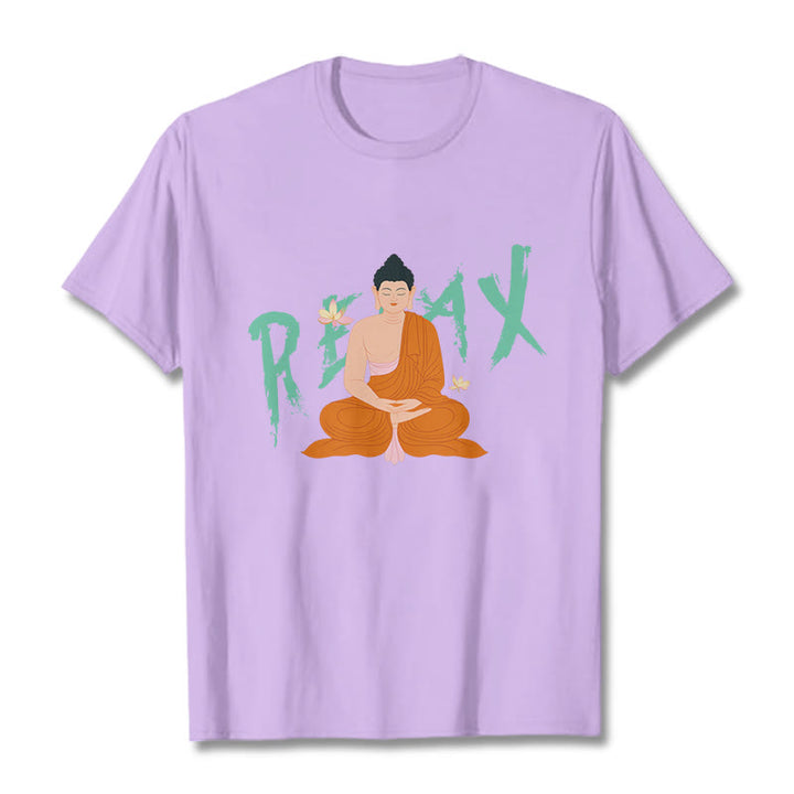 Buddha Stones RELAX Lotus Buddha Tee T-shirt - Plum - 2XL - image 16
