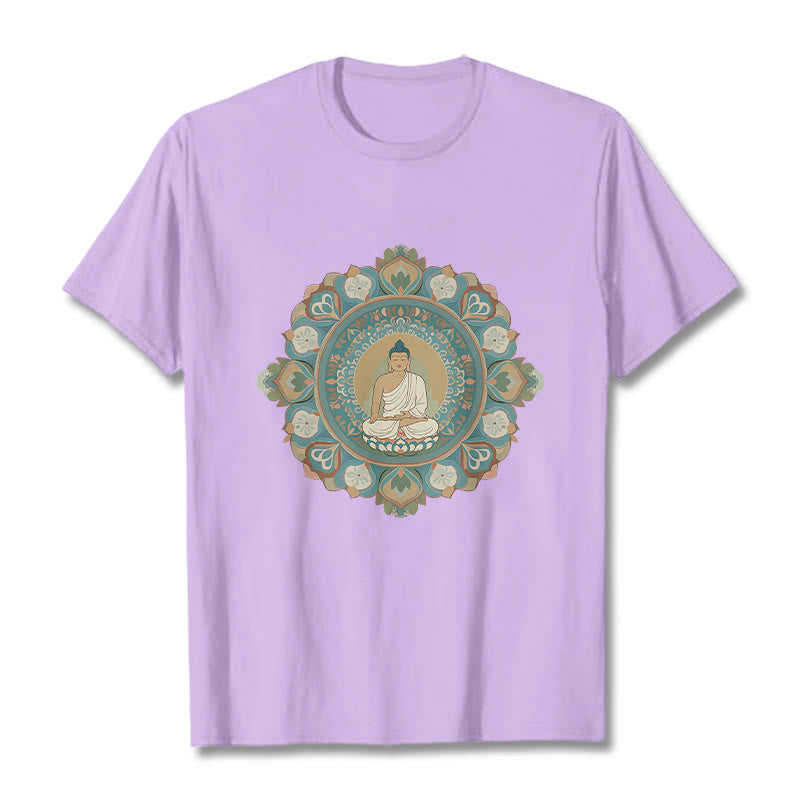 Buddha Stones Mandala Flower Buddha Tee T-shirt - Plum - 2XL - image 16