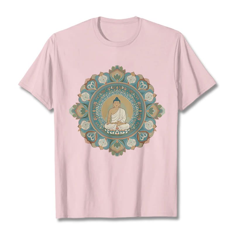 Buddha Stones Mandala Flower Buddha Tee T-shirt - LightPink - 2XL - image 14