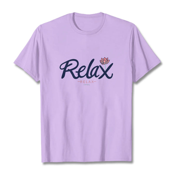 Buddha Stones RELAX Lotus Tee T-shirt - Plum - 2XL - image 16