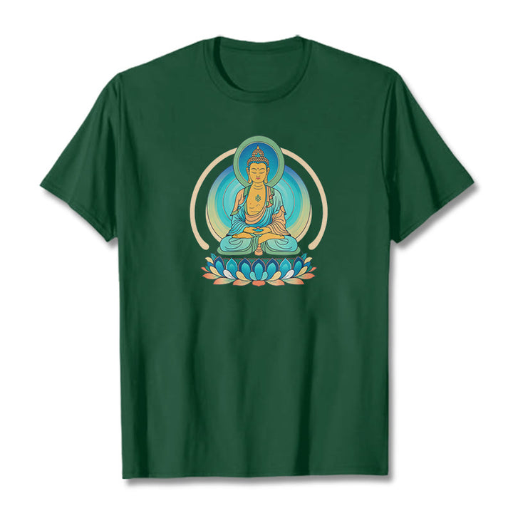 Buddha Stones Lotus Buddha Tee T-shirt - ForestGreen - 2XL - image 10