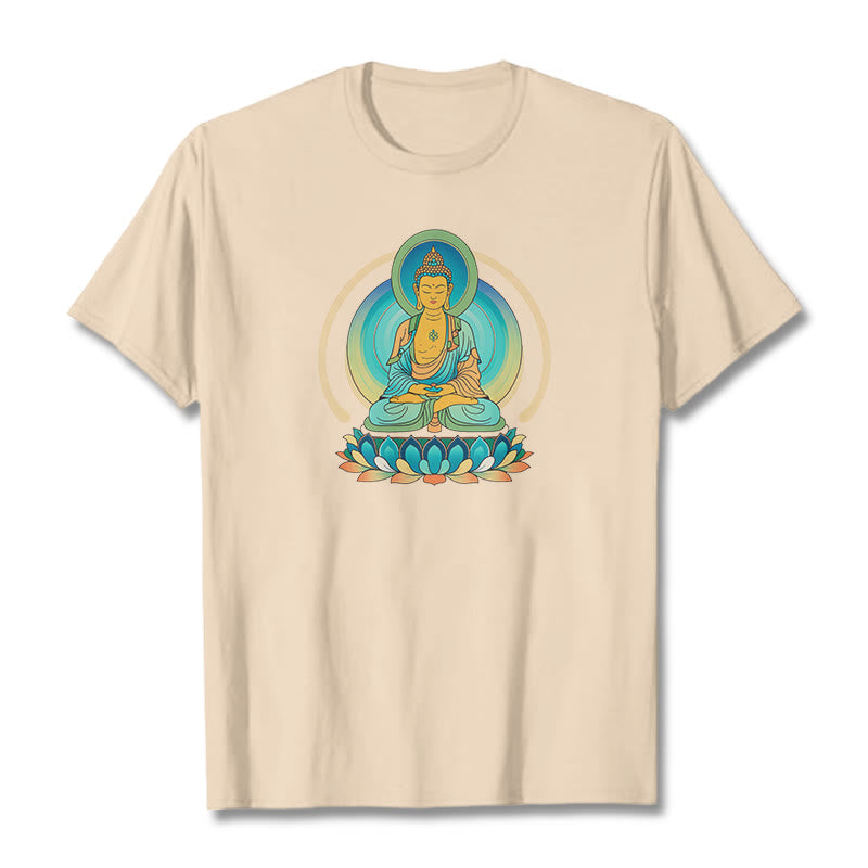 Buddha Stones Lotus Buddha Tee T-shirt - Bisque - 2XL - image 1