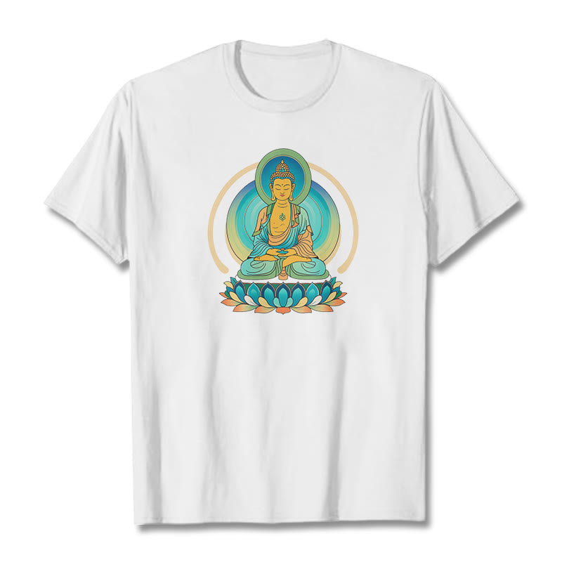 Buddha Stones Lotus Buddha Tee T-shirt - White - 2XL - image 3