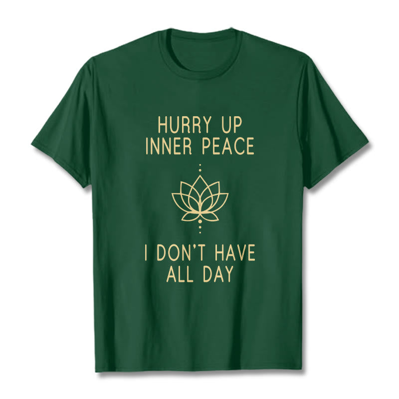 Buddha Stones HURRY UP INNER PEACE Tee T-shirt - ForestGreen - Lotus Lines - XXL - image 14
