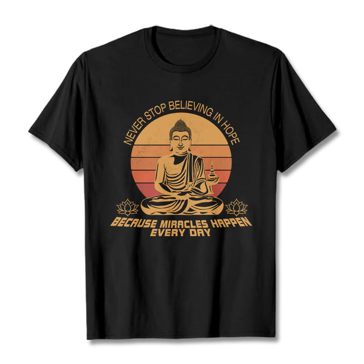 Buddha Stones Never Stop Believing In Hope Tee T-shirt - Black - Never stop believing in hope - XXL - image 1