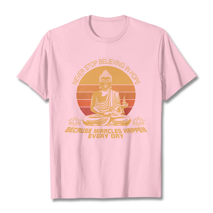 Buddha Stones Never Stop Believing In Hope Tee T-shirt - LightPink - Never stop believing in hope - XXL - image 6