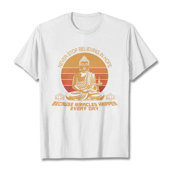 Buddha Stones Never Stop Believing In Hope Tee T-shirt - White - Never stop believing in hope - XXL - image 2