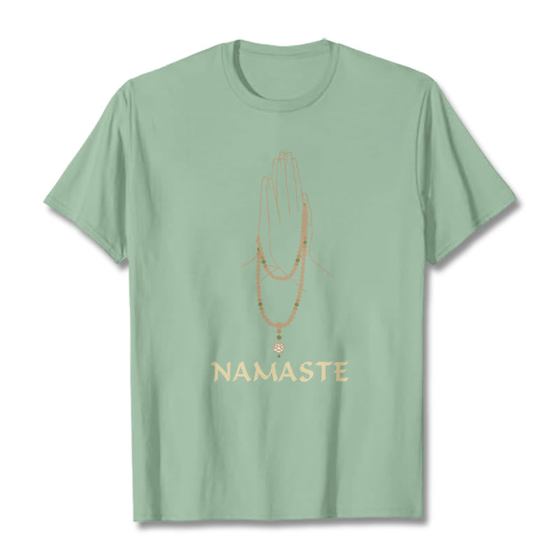 Buddha Stones NAMASTE Tee T-shirt - PaleGreen - 2XL - image 15