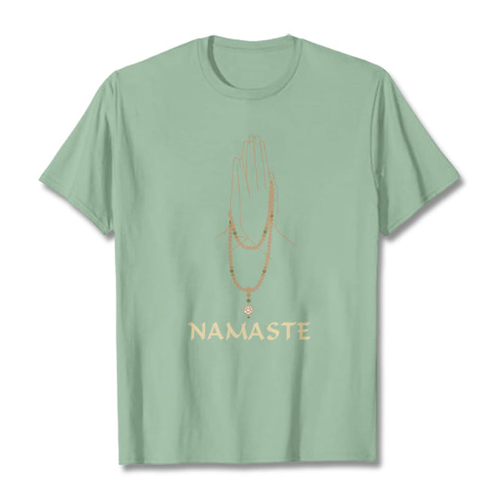 Buddha Stones NAMASTE Tee T-shirt - PaleGreen - 2XL - image 15